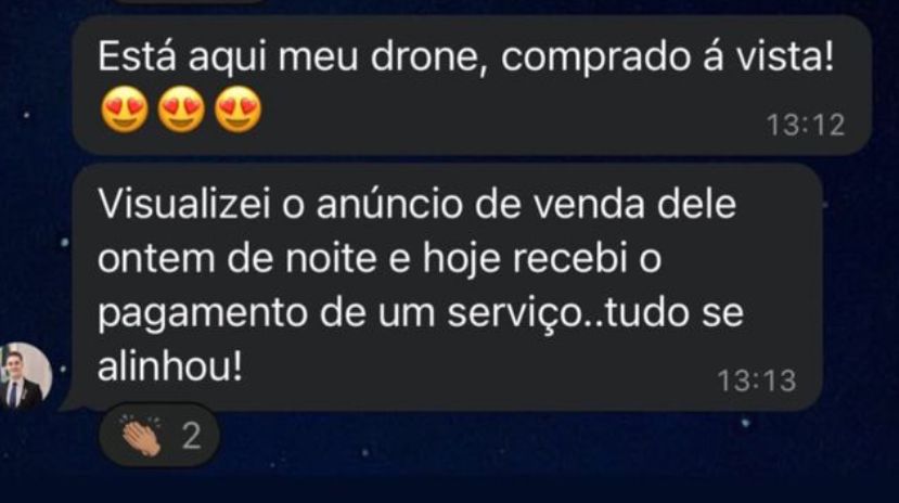 Depoimento sobre alinhamento financeiro e realização de um objetivo