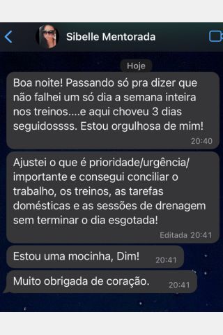 Depoimento sobre disciplina, organização e constância na rotina